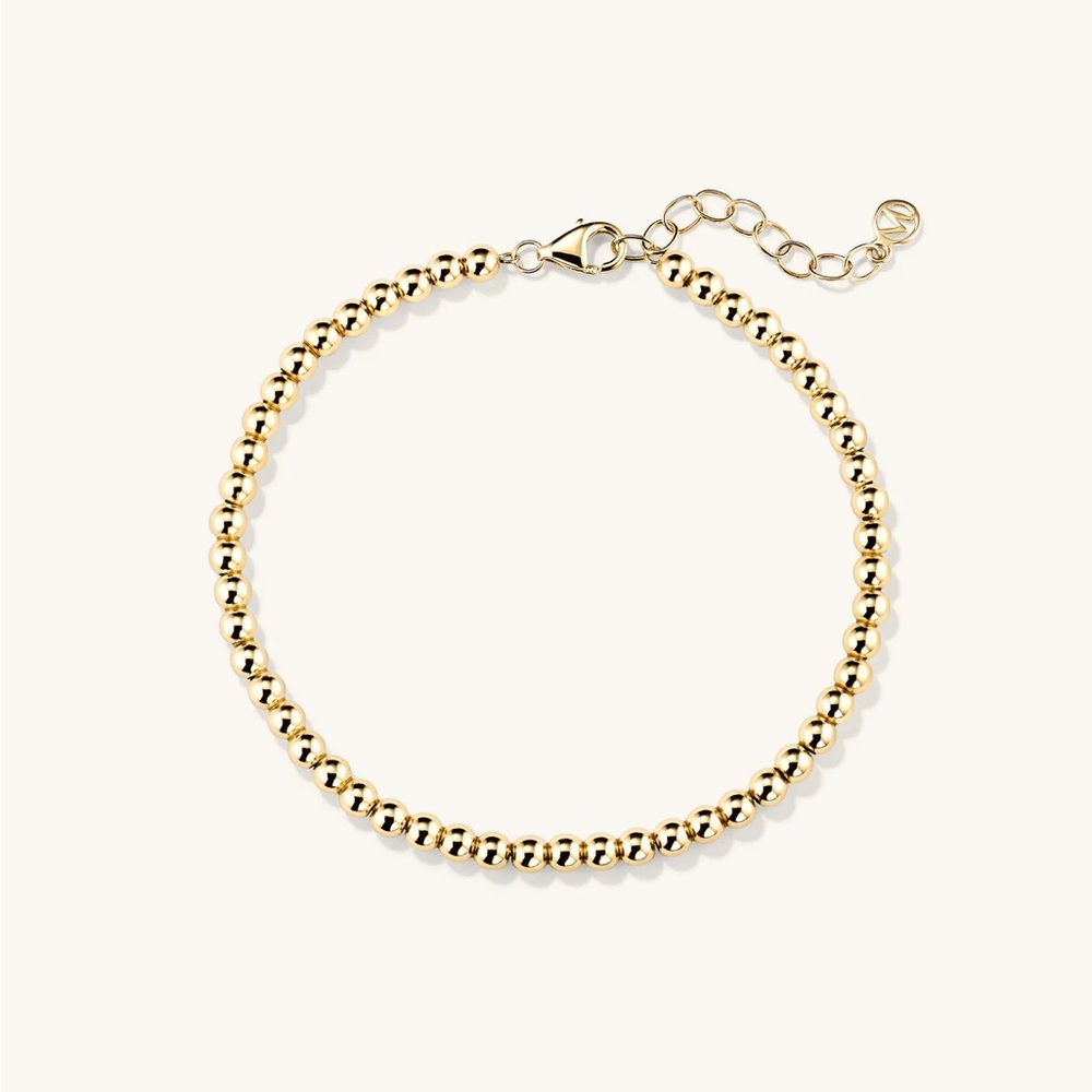 Mejuri Polished Gold Sphere Bracelet with Extender-S/M